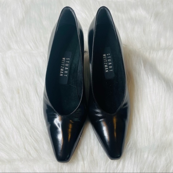 Vintage Stuart Weitzman Black Leather Heels - Picture 6 of 11
